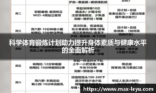 科学体育锻炼计划助力提升身体素质与健康水平的全面解析